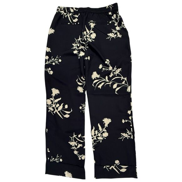 NEW JOIE Daltona Floral Print Wide Leg Pant Women Size Medium Navy Blue Palazzo - Picture 6 of 13